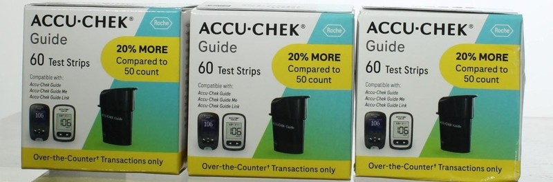 Accu-Chek Guide Test Strips 3 boxes of 60 Free Shipping Exp 11/26+