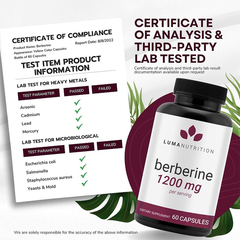 Berberine Supplement 1200 mg per Serving Berberine HCI LUMA NUTRITION NEW gallery