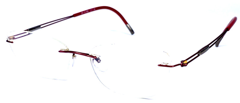 SILHOUETTE 5227 6059 Austria Red Rimless 17-140mm Eyeglasses Frame