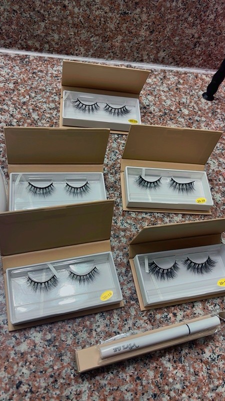 EU LALA 3D Full Volume Long Black Strip Eyelashes w/ Liquid Lash Adhesive