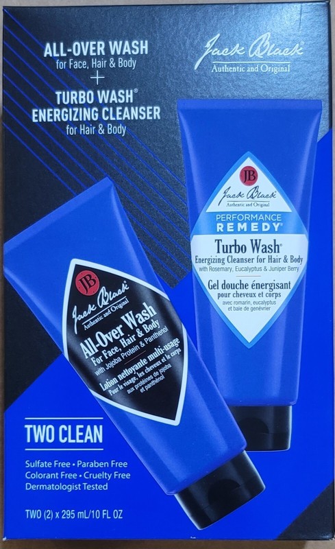 Jack Black Mens All-Over Body Hair Wash and Turbo Wash Energizing Cleanser Sets