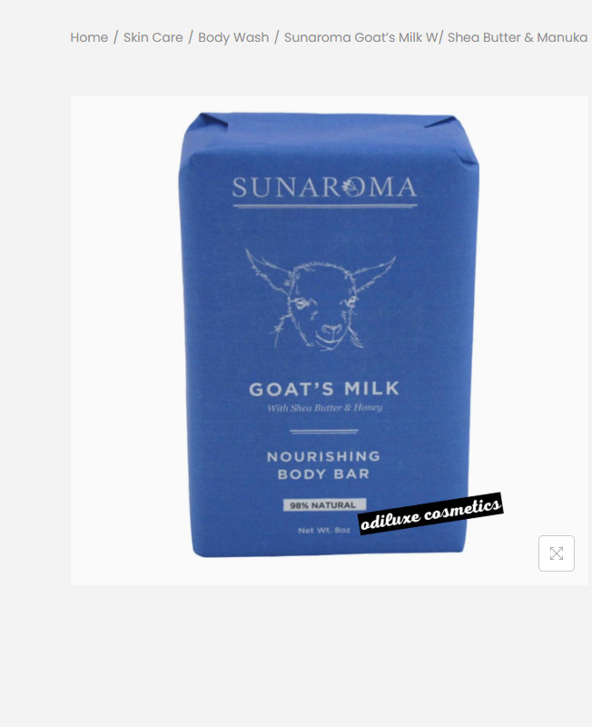 Sunaroma Goats Milk Bath Soap with Shea Butter and Manuka Honey, 8 Oz