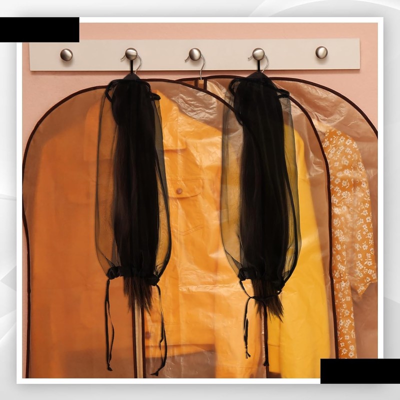6 Pcs Wig Storage Bags Breathable Mesh Travel Organizer with Drawstring gallery