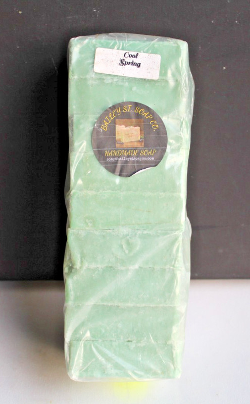 Cool Spring Green Handmade soap loaf 9 Precut bars-Free Shipping