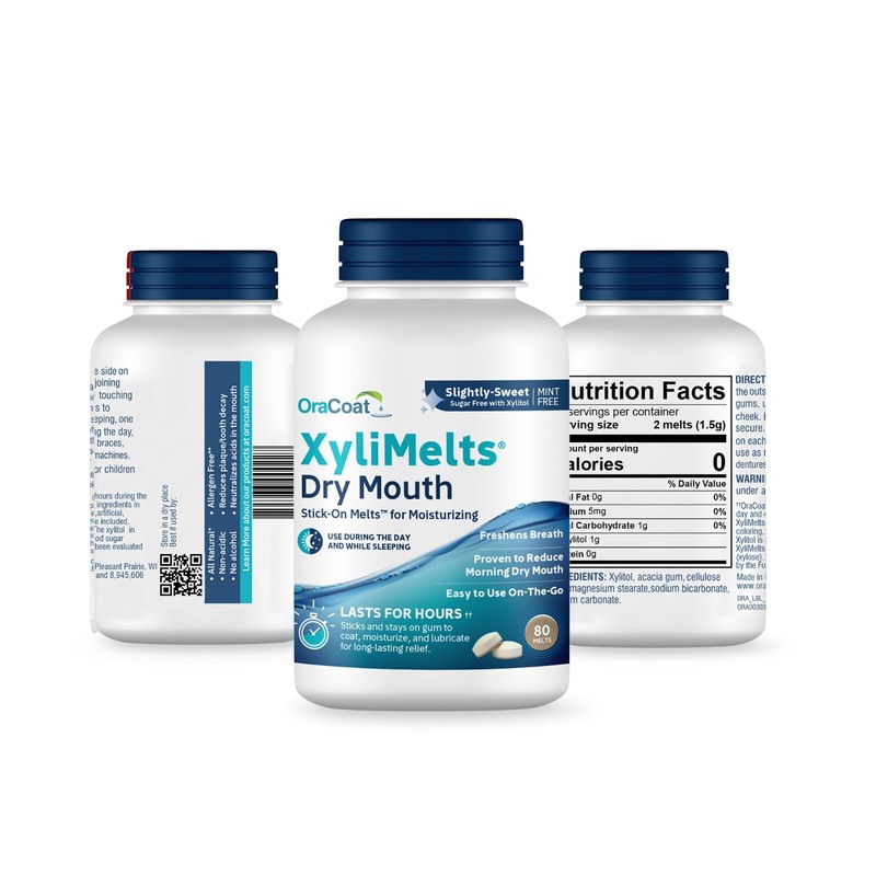 Oracoat Xylimelts for Dry Mouth, Mint Free, 80 Ct Box gallery