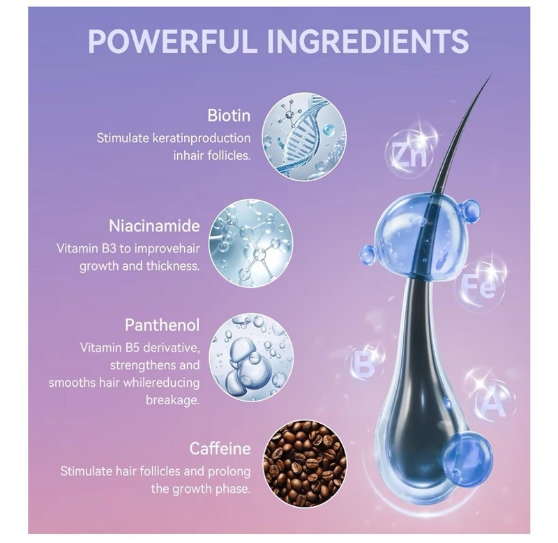 WXMX W-Regrow Pro Hair Growth Spray 50ml Biotin Caffeine Copper Peptide Natural gallery