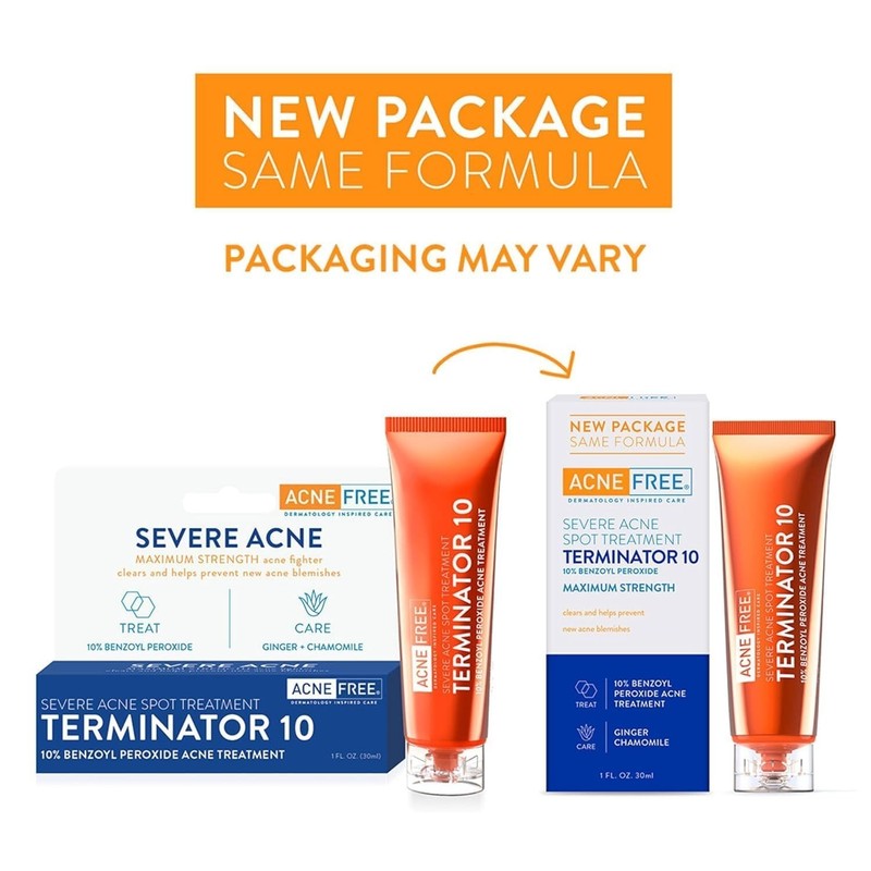 Pocket-Sized Terminator 10 Acne Treatment - 10% Benzoyl Peroxide, Soothing Cream gallery