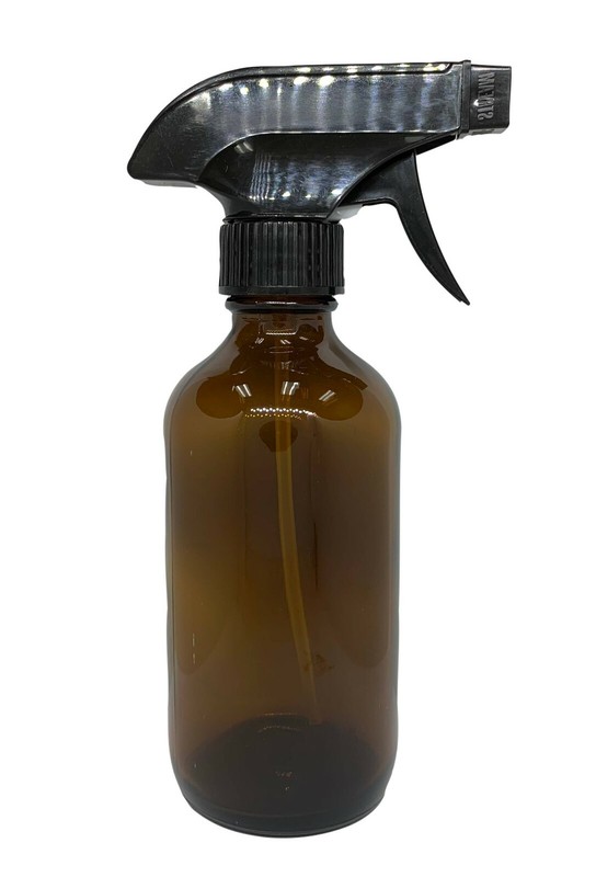 8oz Amber Glass Bottles with Black Trigger Sprayers - Pack of 2 gallery