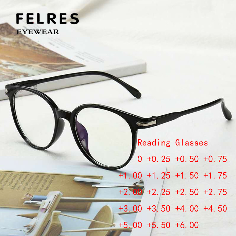 Round Lightweight Blue Light Blocking Reading Glasses For Men Clear Lens Glasses