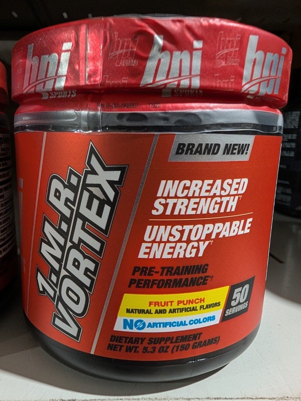 BPI Sports 1MR Vortex 50 serv Fruit Punch Pre-Workout Exp 4/28