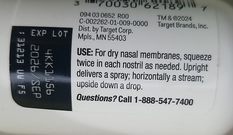 Up & Up Saline Moisturizing Nasal Spray 1.5 fl oz Each Exp 09/2026 Lot Of 2 gallery