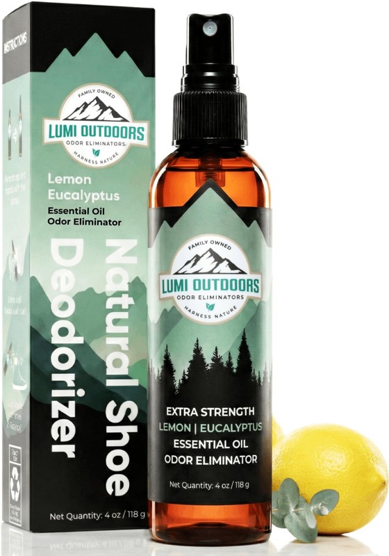 Lumi Outdoors Natural Shoe Deodorizer Spray (700+ Sprays) 4 Fl Oz (Pack of 1)