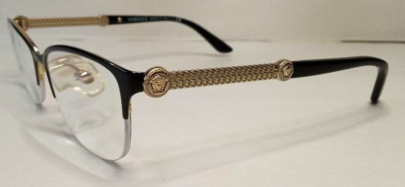 VERSACE 1228 1291 EYEGLASS FRAMES BLACK / GOLD 53□17 140 - NEW - authenticated