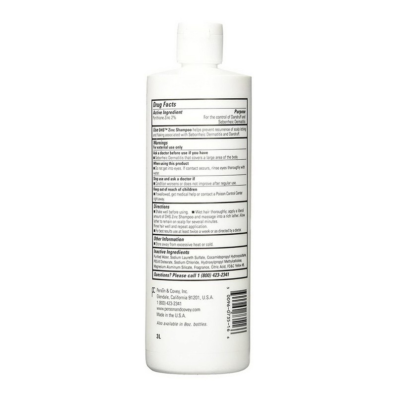 3 Pack DHS ZINC Shampoo for Dandruff Control Person & Covey 16 Oz (480 ml) Each gallery