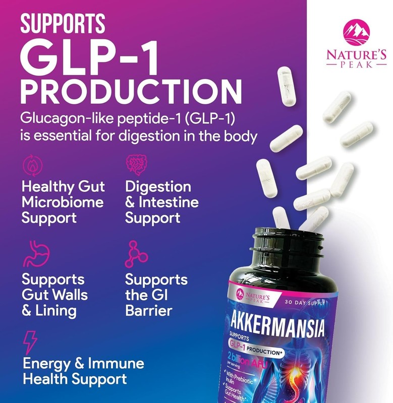 Akkermansia Probiotic Supplement, 2 Billion AFU wth Prebiotic Fiber, Gut Support gallery