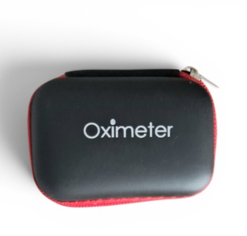 Oximeter Standalone Monitor Zipper Carrying Case, Black with Red Trim