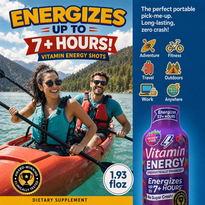 (12 Pack) Vitamin Energy® Focus+ Berry Energy Shots, Clinically Proven gallery