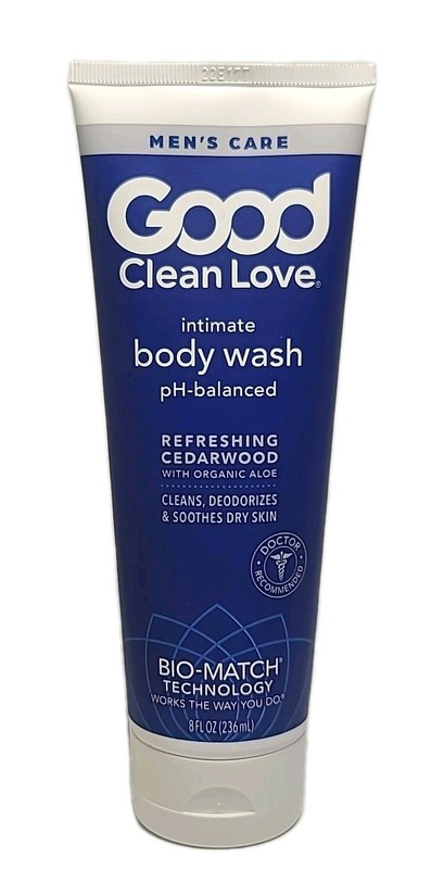 1x Good Clean Love Men’s Care CEDARWOOD Intimate BODY WASH 8 oz 60% Organic Aloe