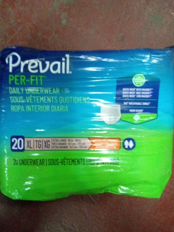 Prevail Per-Fit Unisex Daily XL 58×68 Daily Underwear — 20 Ct 427 Dt