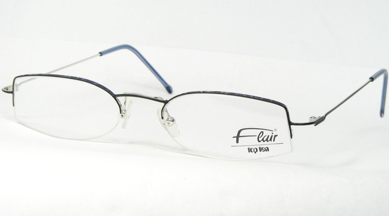 Flair TOP TEN 566 454 MATT BLACK /BLUE /SILVER EYEGLASSES 50-17-135mm Germany
