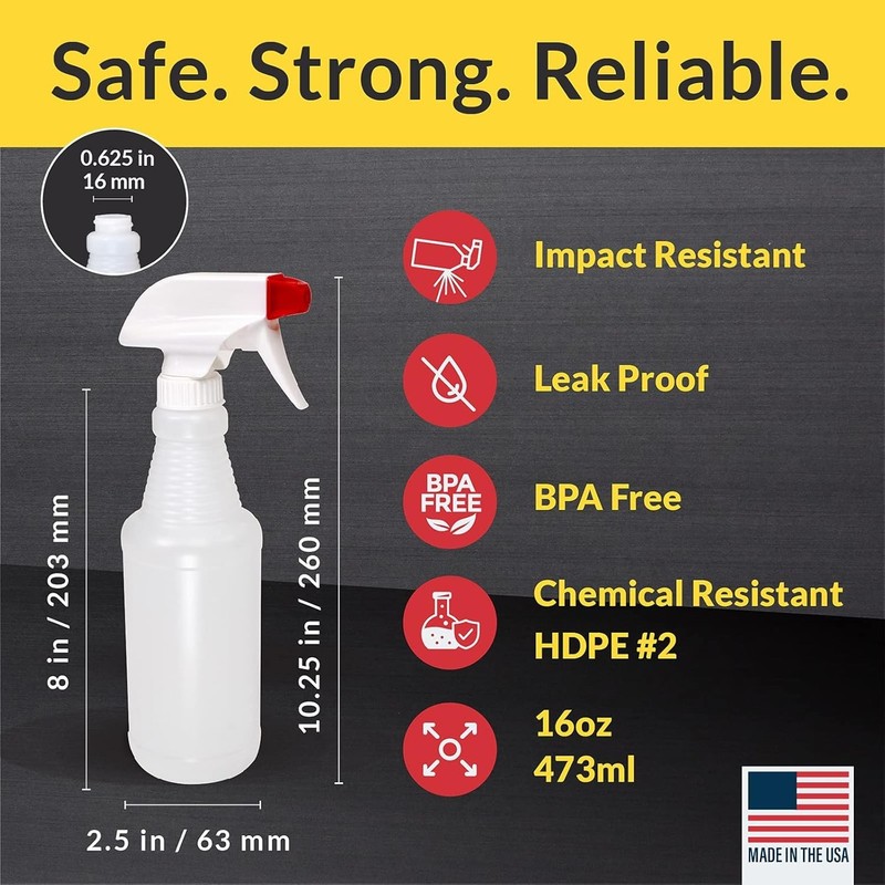 Eco-Friendly 12 Pack Spray Bottles with Leak-Proof Technology - 16 Oz Size gallery