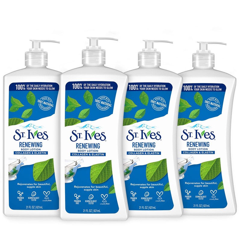 Renewing Hand & Body Lotion for Women with Pump, Daily Moisturizer Collagen E…