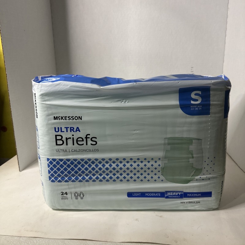 McKesson Ultra Heavy Absorbency Adult Small Brief Diapers S Tab Closure 24