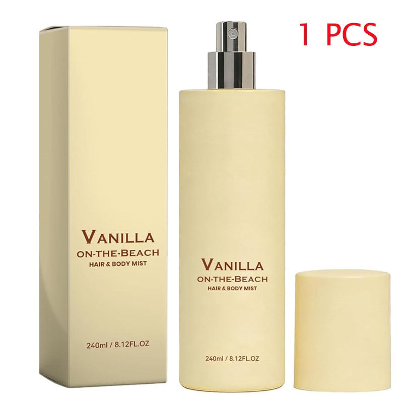 Vanilla On The Beach Hair And Body Mist, Warm Vanilla Coconut Fragrance Spray