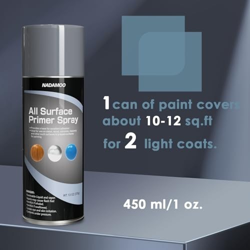Multi-Surface Primer Spray - One-Part Epoxy, Matte Gray, 2 Cans, Enhance Adhesio gallery