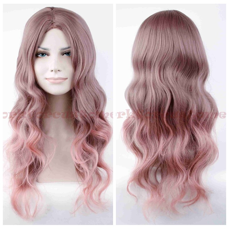 Purple Pink Ombre Color Long Curly Wigs Cosplay Costume Party Wigs Synthetic Wig gallery
