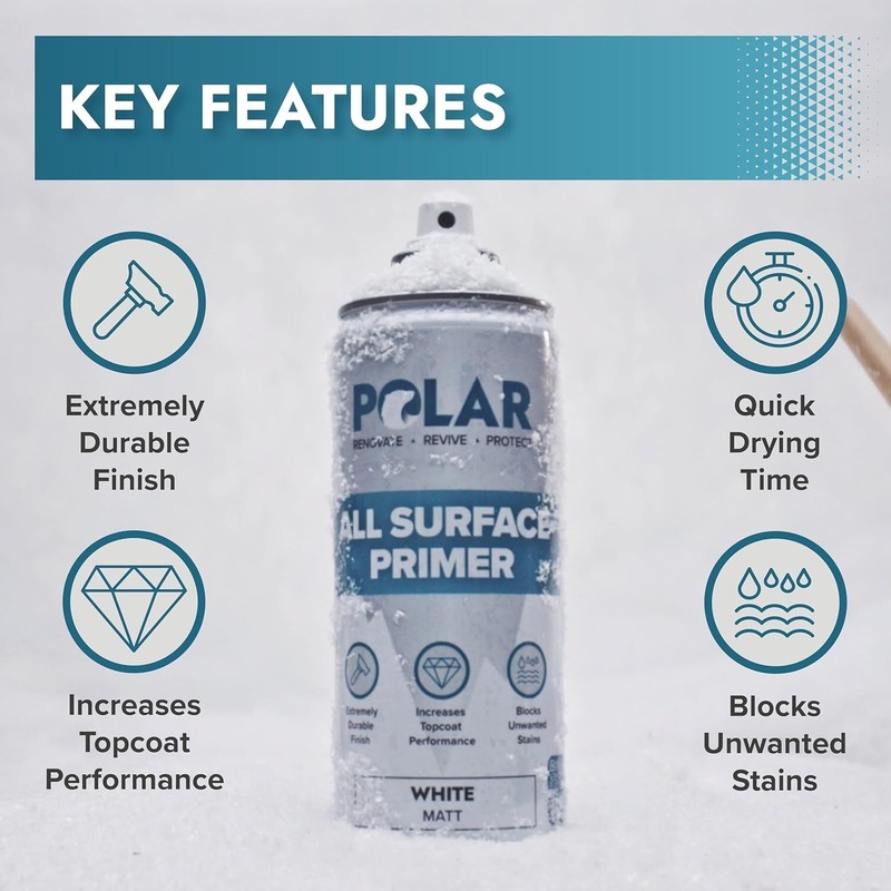 Multi-Surface Polar Primer Spray - 2 Pack 13.5 Fl Oz for Wood, Metal, Plastic gallery