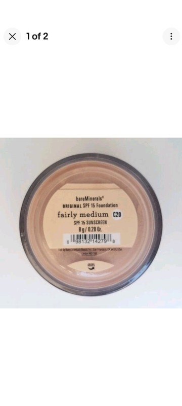 2 Packs BareMinerals Original Foundation Fairly Medium C20 8g/0.28oz gallery