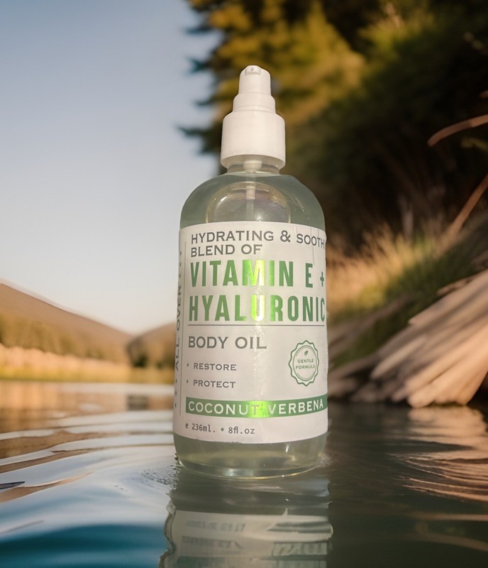 Vitamin E and Hyaluronic Acid Body Oil Coconut Verbena 8 fl oz