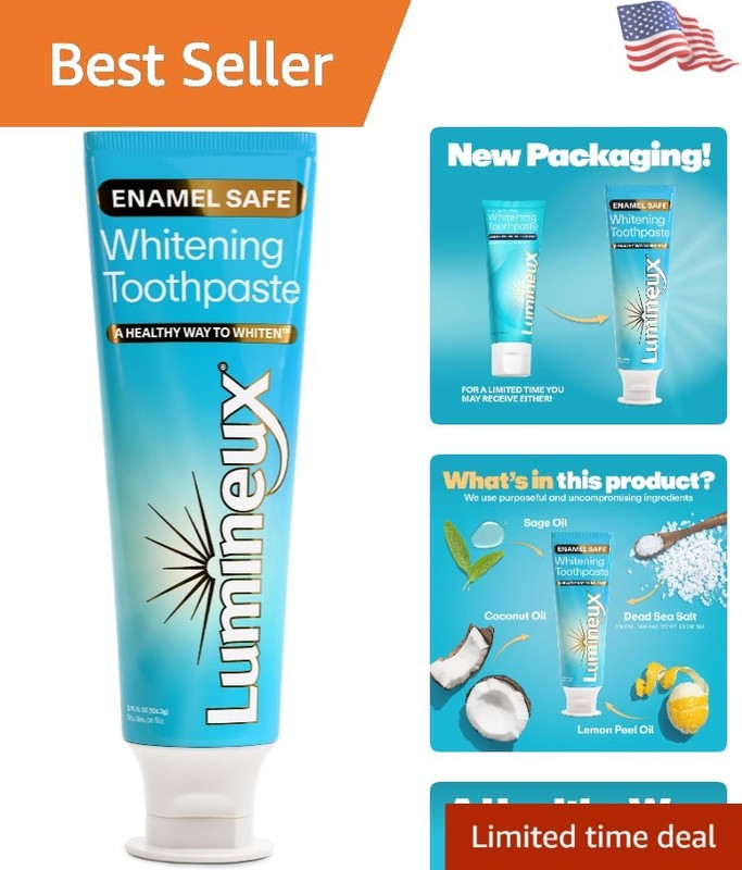 Peroxide-Free Teeth Whitening Toothpaste – Enamel Safe, Sensitive Formula – 3…