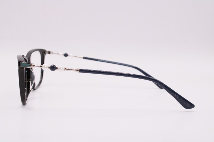 NEW ANN TAYLOR ATP024 C01 BLACK BLUE SILVER AUTHENTIC FRAMES EYEGLASSES 49-14 K1 gallery