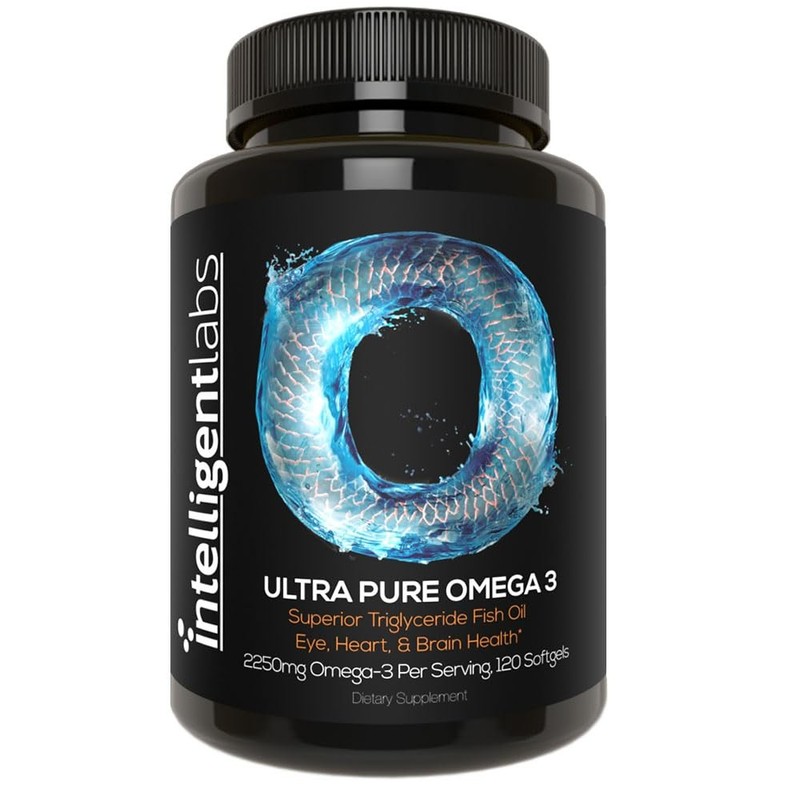 Intelligent Labs Triglyceride Omega 3 | 2250mg per 3Capsule Serving | Burples…