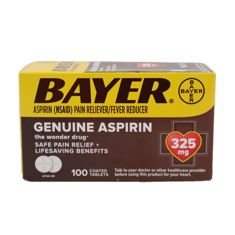 Bayer Genuine Aspirin 325mg Pain Relief Fever Reducer Fast Relief Tablet 100ct