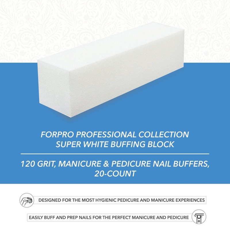 20 Pcs Professional Super White Nail Buffer Blocks 120 Grit 4-Sided Manicure gallery
