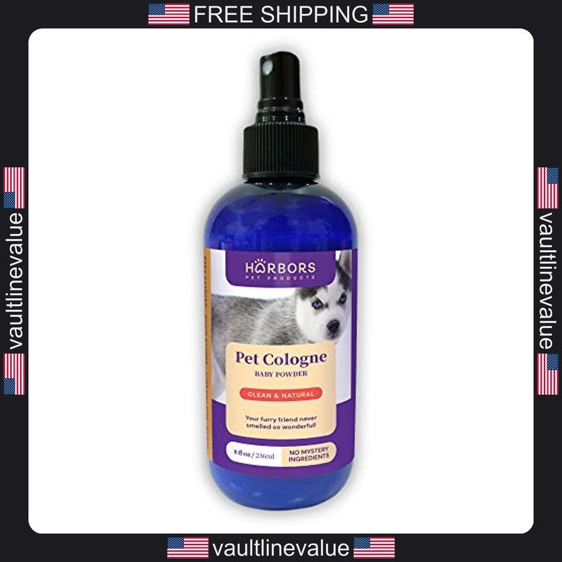Harbor’s Pet Cologne Baby Powder Dog Grooming Spray Fresh Scent Deodorizer 8oz