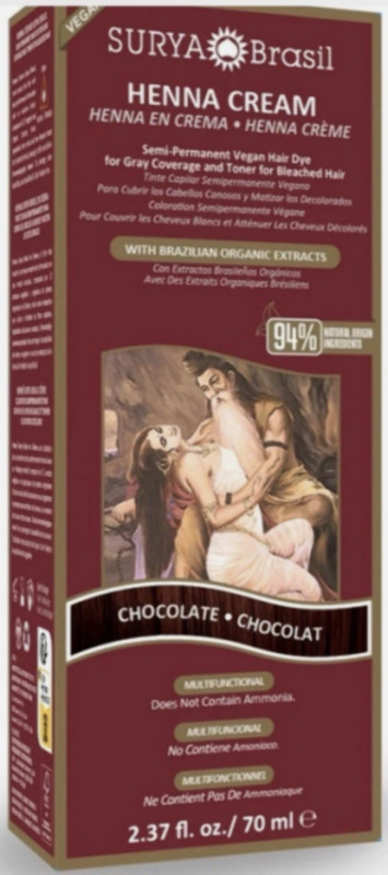 1/28 Surya Brasil Henna Cream Chocolate – 94% Natural Ingredients, Vegan, Cruelt