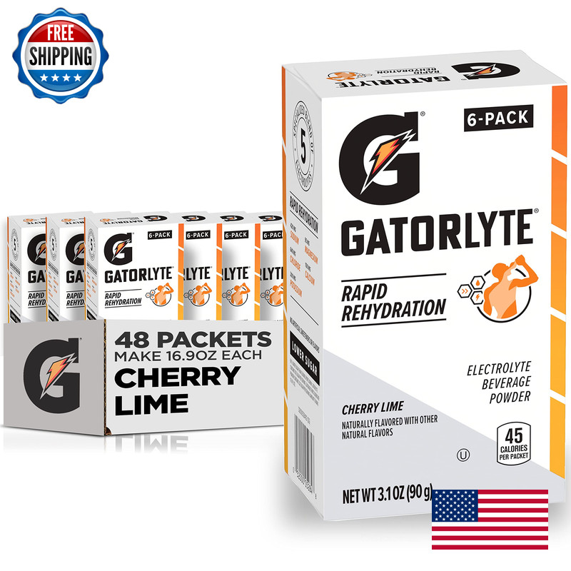 Gatorlyte Powder Cherry Lime Makes 16.9 Fl Oz Pack Of 48