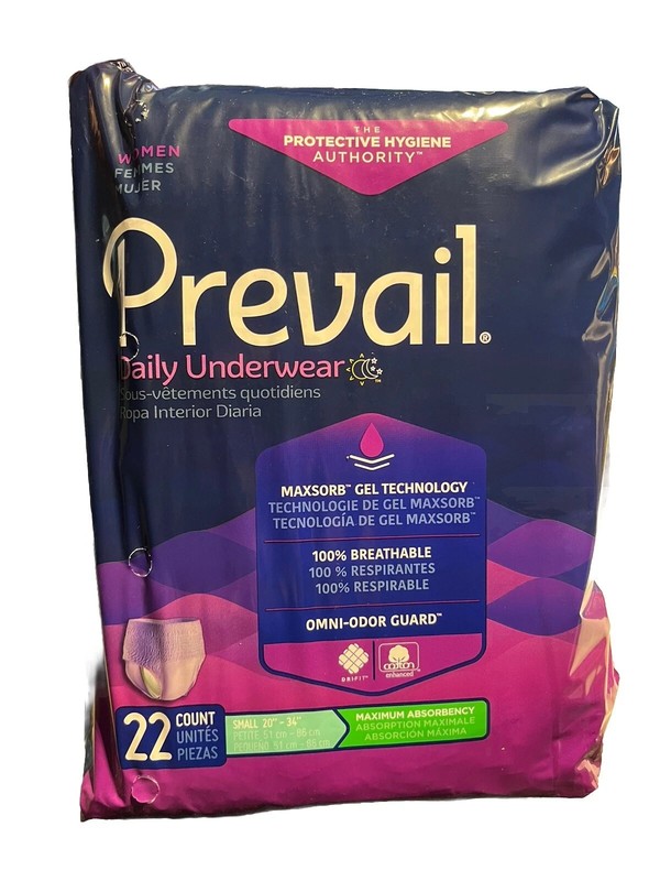 Prevail (Sz Small) For Women Daily Disposable Underwear Female Maximum 22 Count