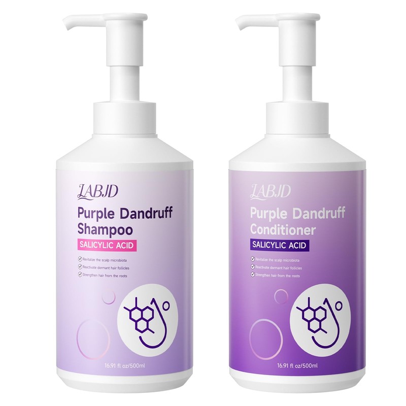 Labjd Dandruff Shampoo And Conditioner Set For Women Mendeep Cleanser – Purple