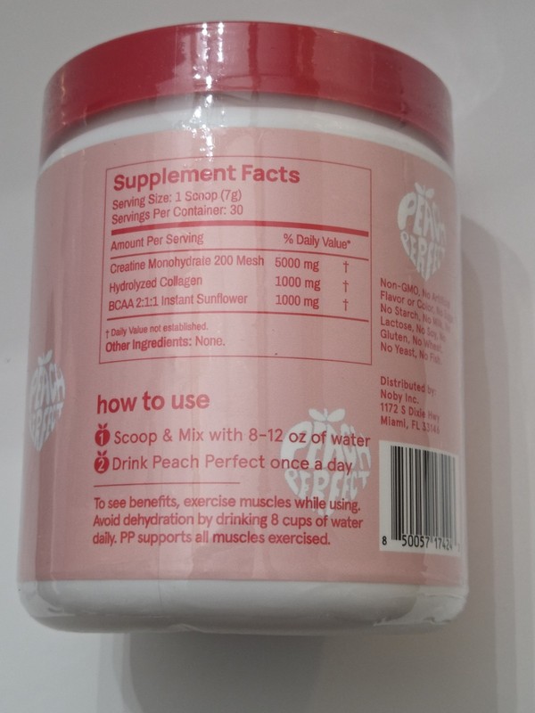 Peach Perfect Creatine Monohydrate Powder Unflavored 7.4Oz Exp 2/2027 gallery