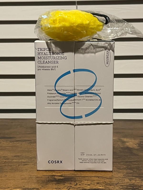 COSRX Triple Hyaluronic DAILY Cleanser 2-Pack + Bonus Sponge 07/2026 Expiration