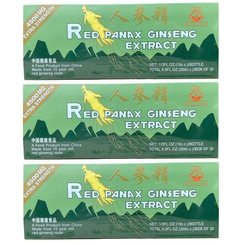 3 Box Red Panax Ginseng Extract Extra Strength 15 Years Old Roots (30 Bottles)