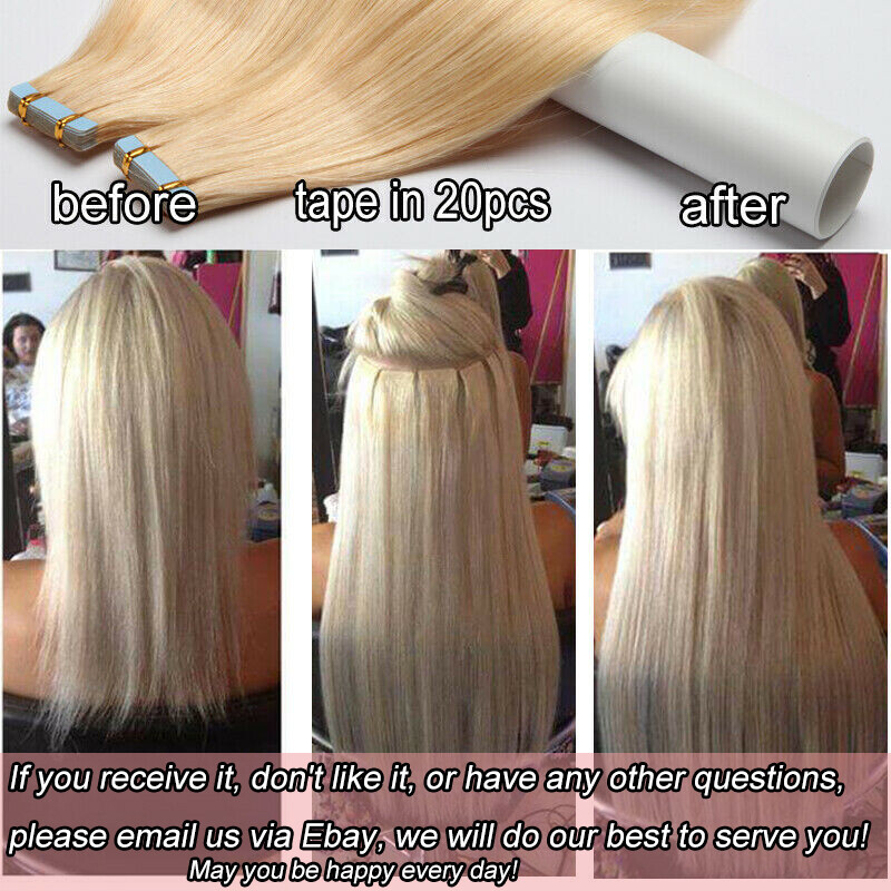 CLEARANCE 20-60pcs Thick Tape In 100% Real Human Hair Extensions Super Glue 150g gallery