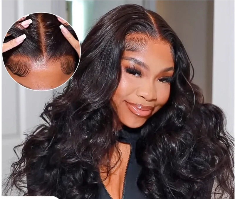 6×6 T Part & 4×4 Lace Clsoure Wig For Women Human hair 8 Inches
