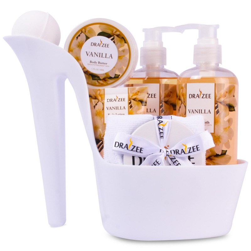 Luxury Spa Gift Basket 8Pc Vanilla Scented Bath & Body Set Ideal gift for Women