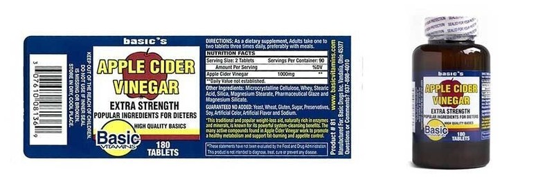 SM Basic’s Apple Cider Vinegar Tab – 180ct (3 Pack)